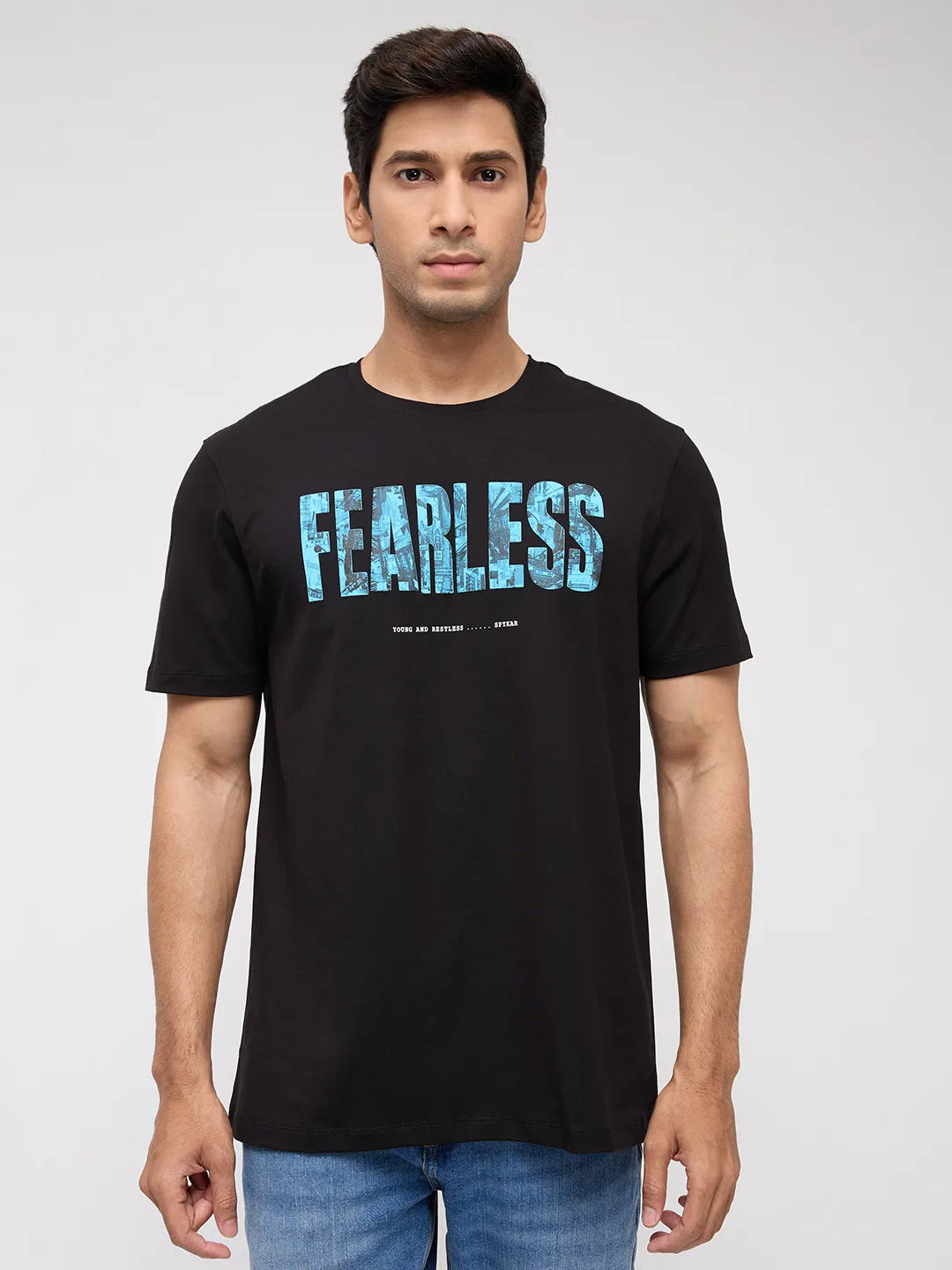 Men T-Shirt Graphic Black Regular Fit