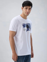 Men T-Shirt Graphic White Regular Fit