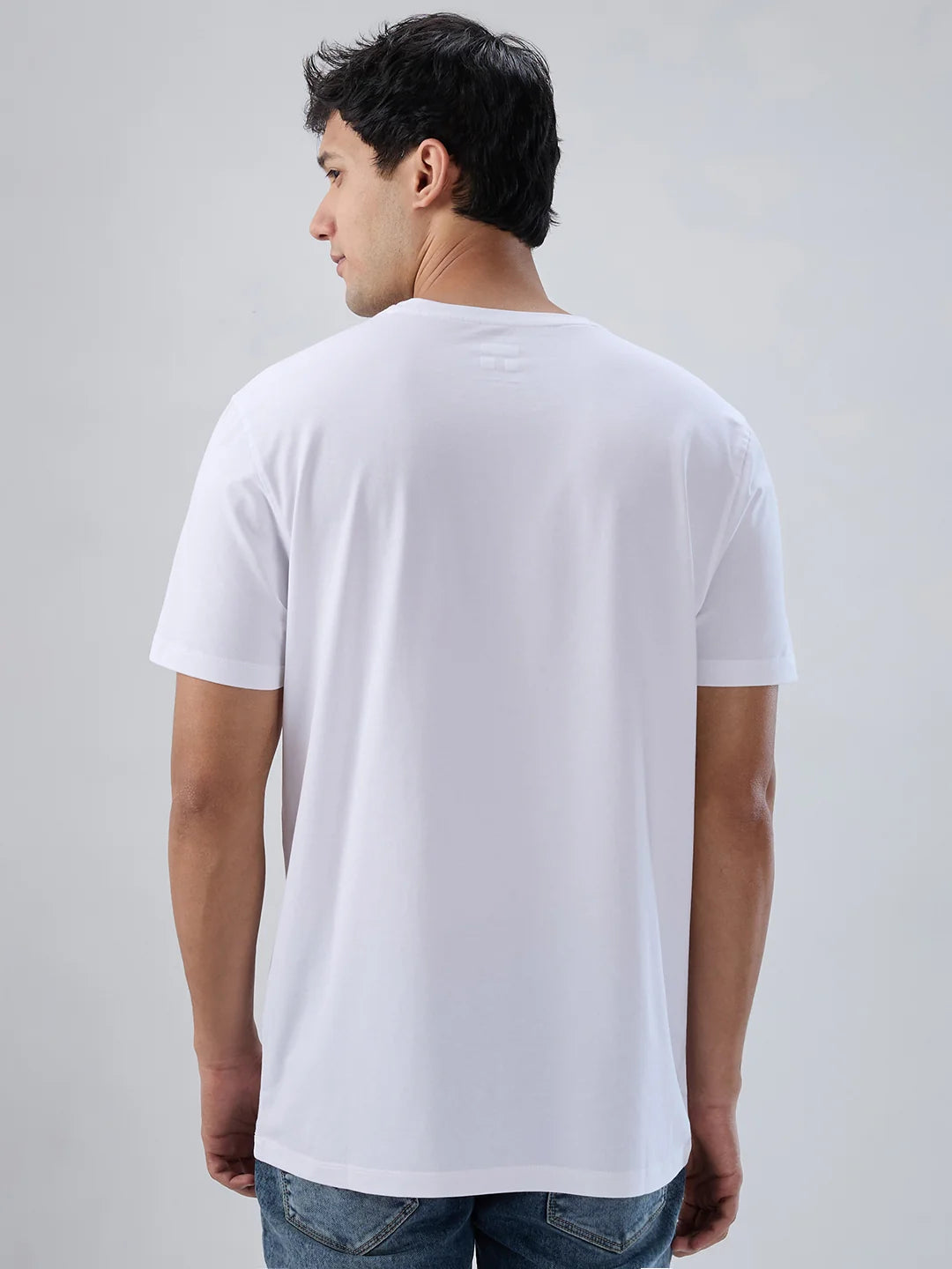 Men T-Shirt Graphic White Regular Fit