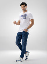 Men T-Shirt Graphic White Regular Fit