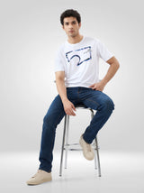 Men T-Shirt Graphic White Regular Fit