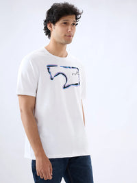 Men T-Shirt Graphic White Regular Fit