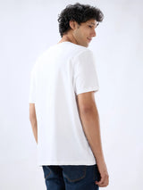 Men T-Shirt Graphic White Regular Fit