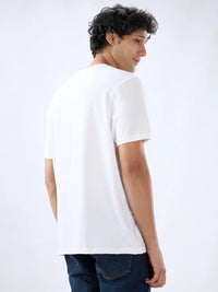 Men T-Shirt Graphic White Regular Fit