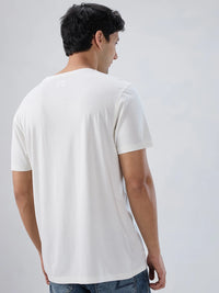 Men T-Shirt Graphic Off White Regular Fit