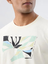 Men T-Shirt Graphic Off White Regular Fit