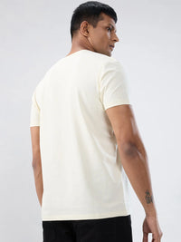Men T-Shirt Graphic Off White Regular Fit