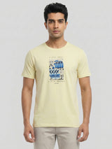 Men T-Shirt Graphic Green Regular Fit