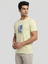 Men T-Shirt Graphic Green Regular Fit