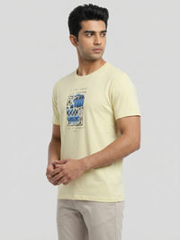 Men T-Shirt Graphic Green Regular Fit