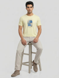 Men T-Shirt Graphic Green Regular Fit