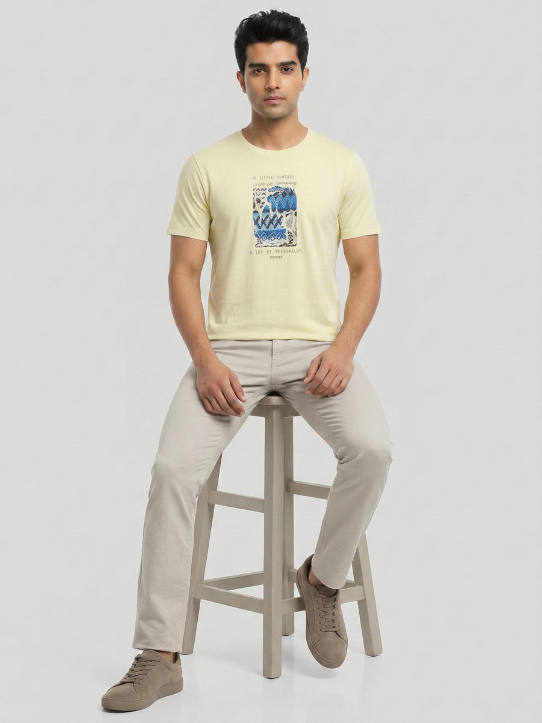 Men T-Shirt Graphic Green Regular Fit