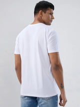 Men T-Shirt Graphic White Regular Fit