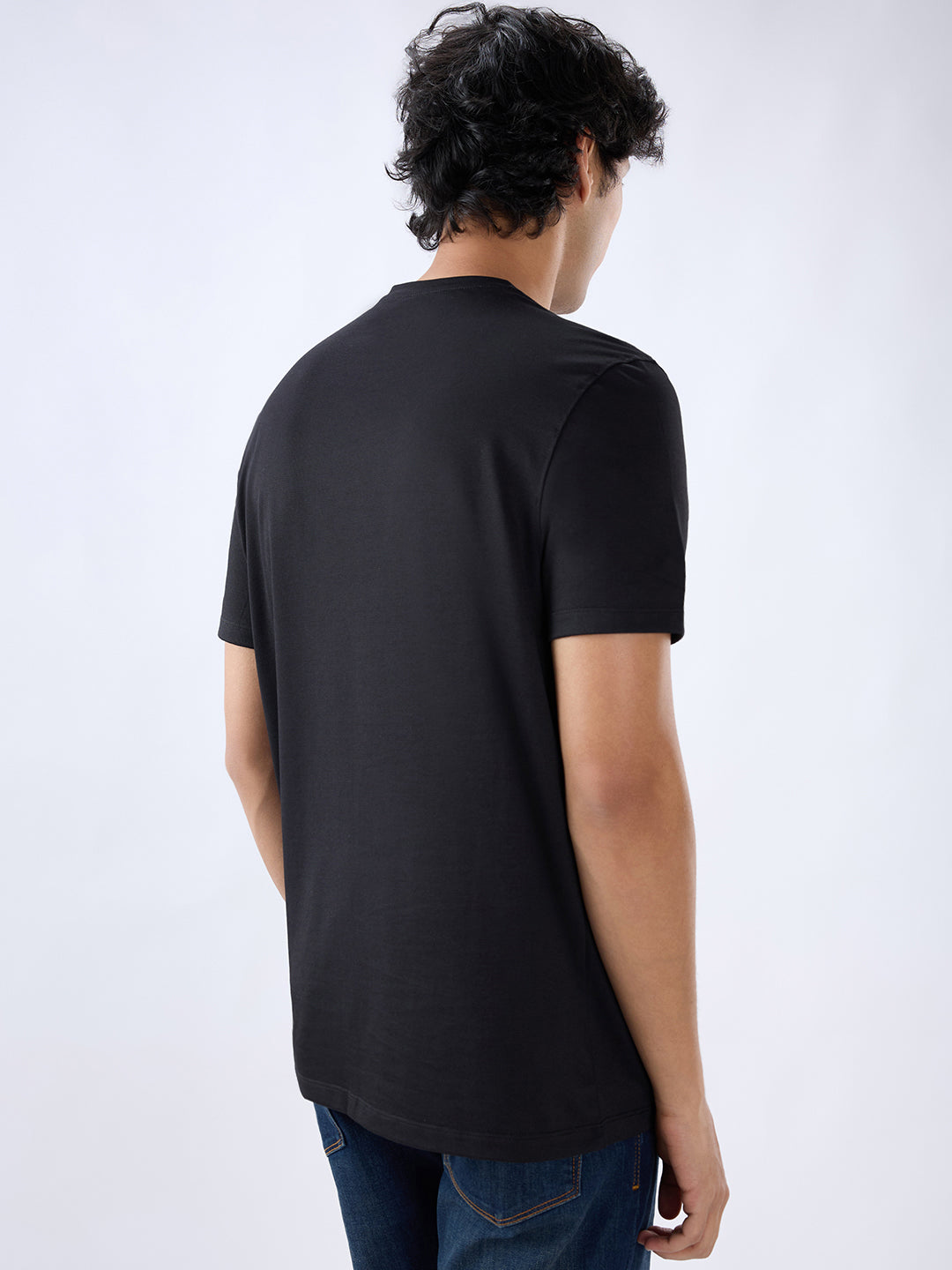 Men T-Shirt Graphic Black Regular Fit