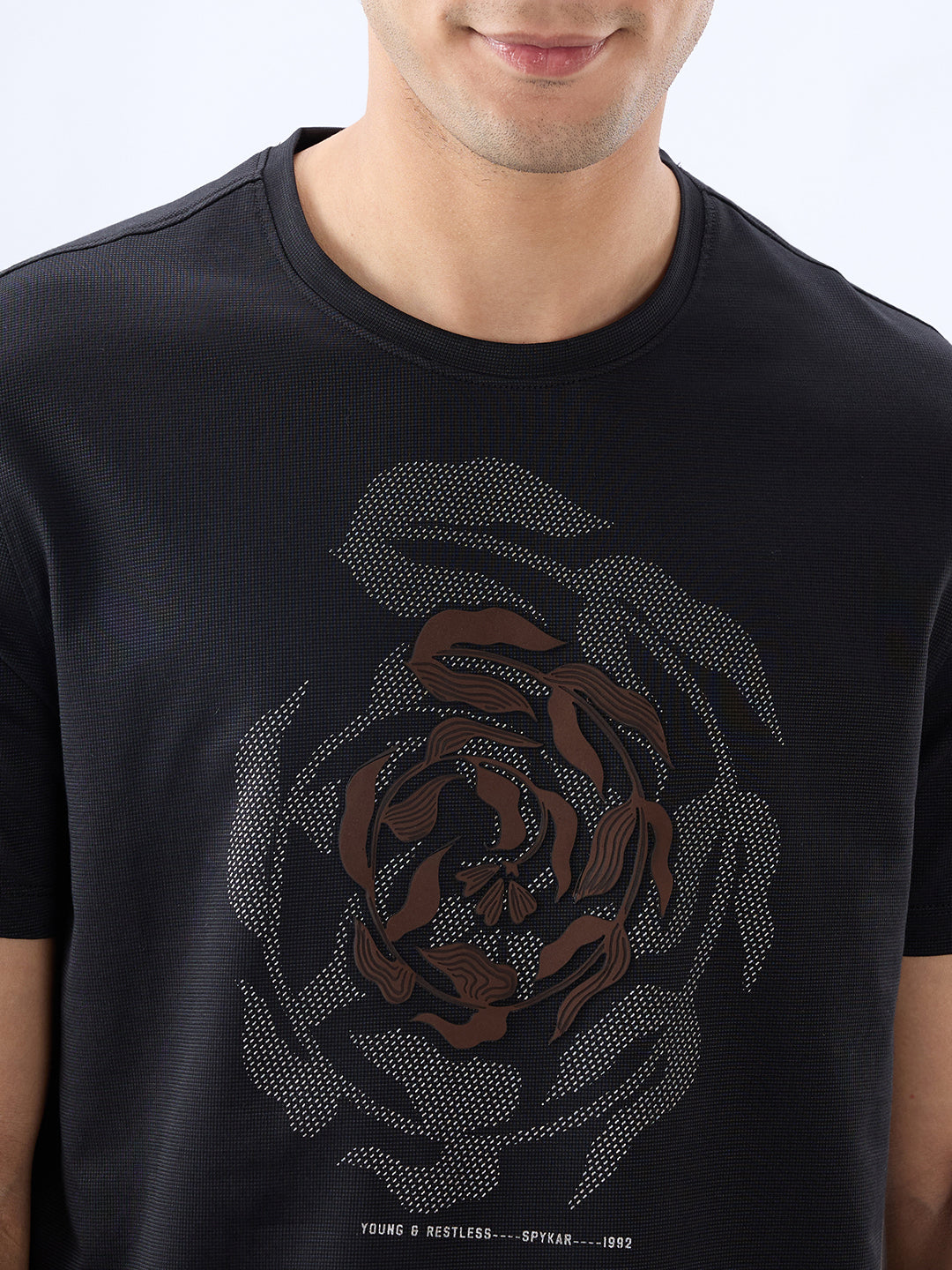 Men T-Shirt Graphic Black Regular Fit