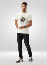 Men T-Shirt Graphic Off White Regular Fit