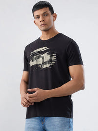 Men T-Shirt Graphic Black Regular Fit