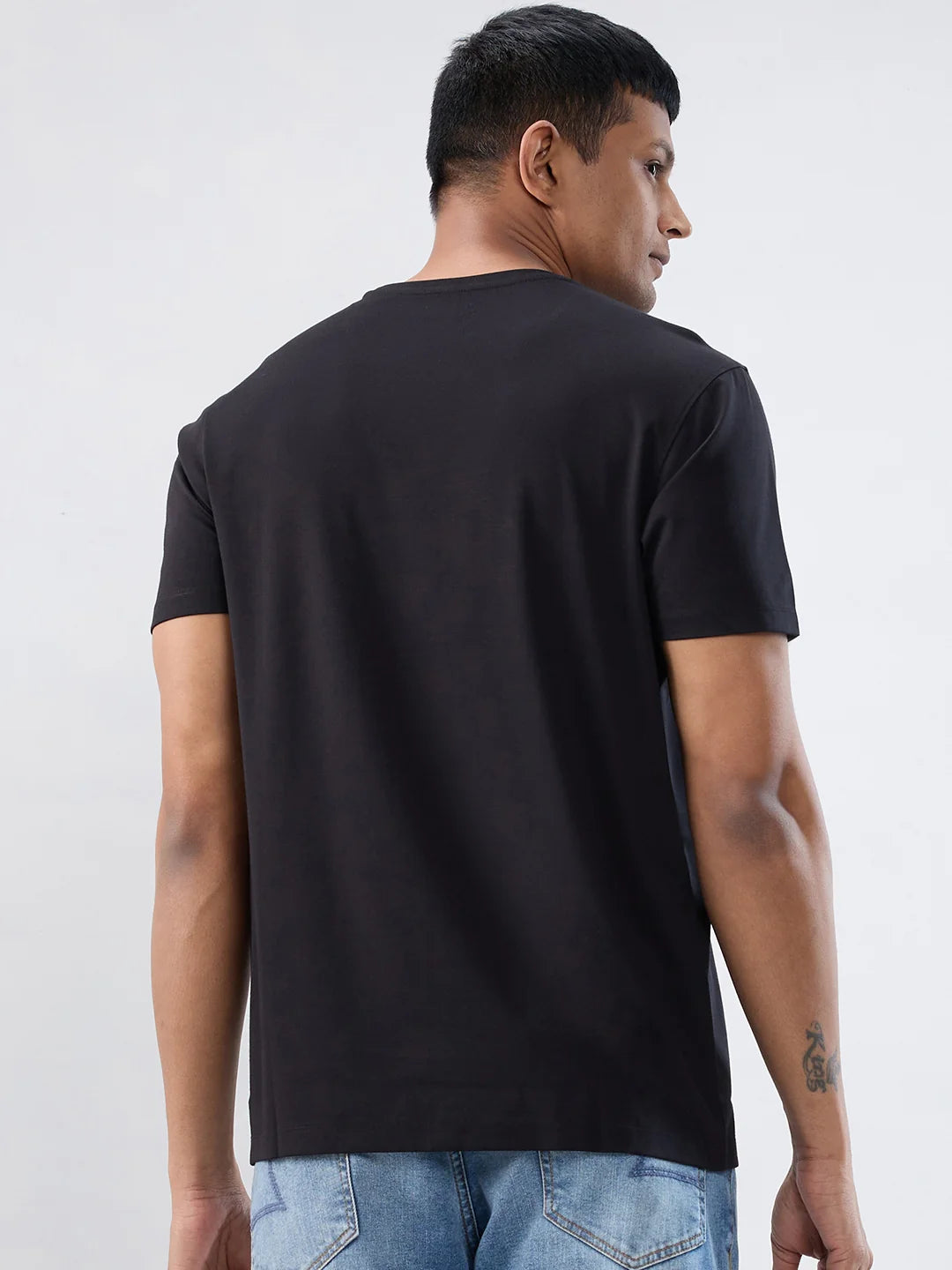 Men T-Shirt Graphic Black Regular Fit