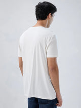 Men T-Shirt Graphic Off White Regular Fit