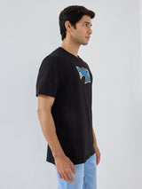 Men T-Shirt Graphic Black Regular Fit