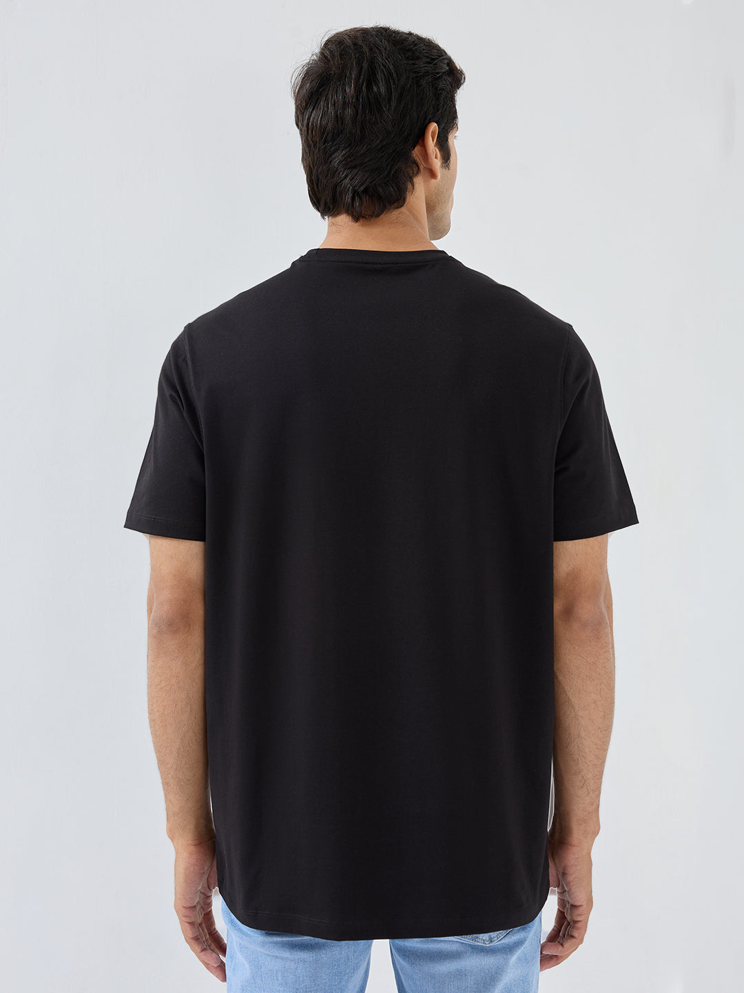 Men T-Shirt Graphic Black Regular Fit