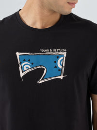 Men T-Shirt Graphic Black Regular Fit