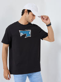 Men T-Shirt Graphic Black Regular Fit