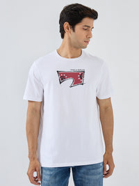 Men T-Shirt Graphic White Regular Fit