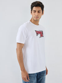 Men T-Shirt Graphic White Regular Fit