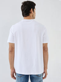 Men T-Shirt Graphic White Regular Fit