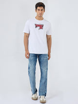 Men T-Shirt Graphic White Regular Fit