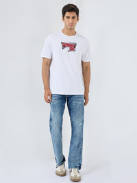 Men T-Shirt Graphic White Regular Fit