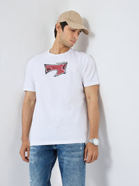 Men T-Shirt Graphic White Regular Fit