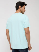 Men T-Shirt Graphic Blue Regular Fit