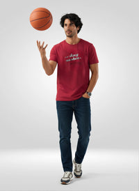 Men T-Shirt Graphic Red Regular Fit