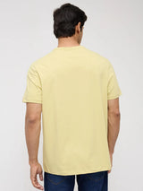 Men T-Shirt Graphic Yellow Regular Fit