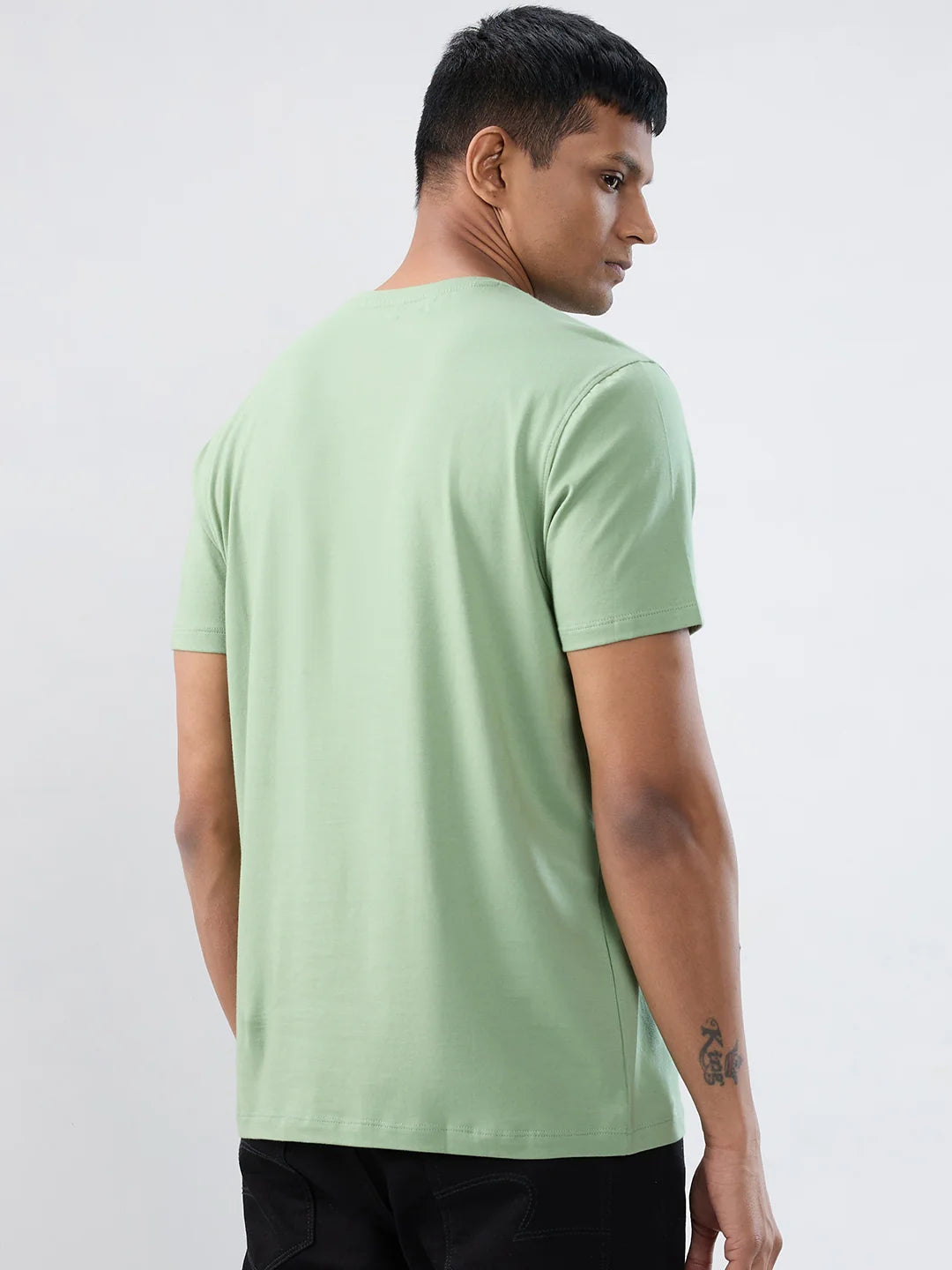 Men T-Shirt Graphic Green Regular Fit