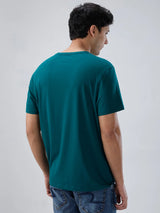 Men T-Shirt Graphic Green Regular Fit