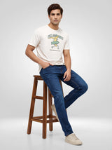 Men T-Shirt Graphic Off White Regular Fit