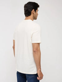 Men T-Shirt Graphic Off White Regular Fit