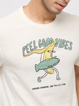 Men T-Shirt Graphic Off White Regular Fit