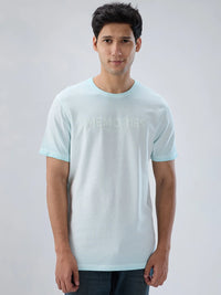Men T-Shirt Graphic Blue Regular Fit