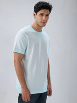 Men T-Shirt Graphic Blue Regular Fit