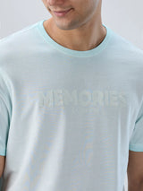 Men T-Shirt Graphic Blue Regular Fit