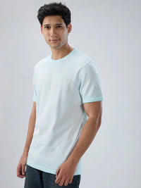 Men T-Shirt Graphic Blue Regular Fit