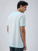 Men T-Shirt Graphic Blue Regular Fit