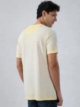 Men T-Shirt Graphic Yellow Regular Fit