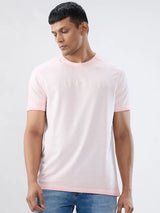 Men T-Shirt Graphic Pink Regular Fit