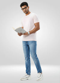 Men T-Shirt Graphic Pink Regular Fit