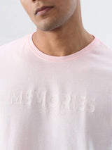 Men T-Shirt Graphic Pink Regular Fit